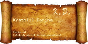 Kratofil Dorina névjegykártya