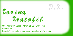 dorina kratofil business card